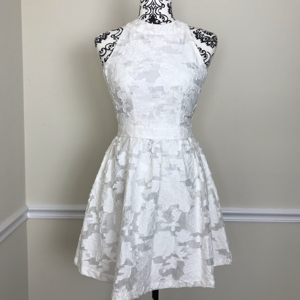 H&M white criss cross back dress